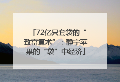 72亿只套袋的“致富算术”：静宁苹果的“袋”中经济